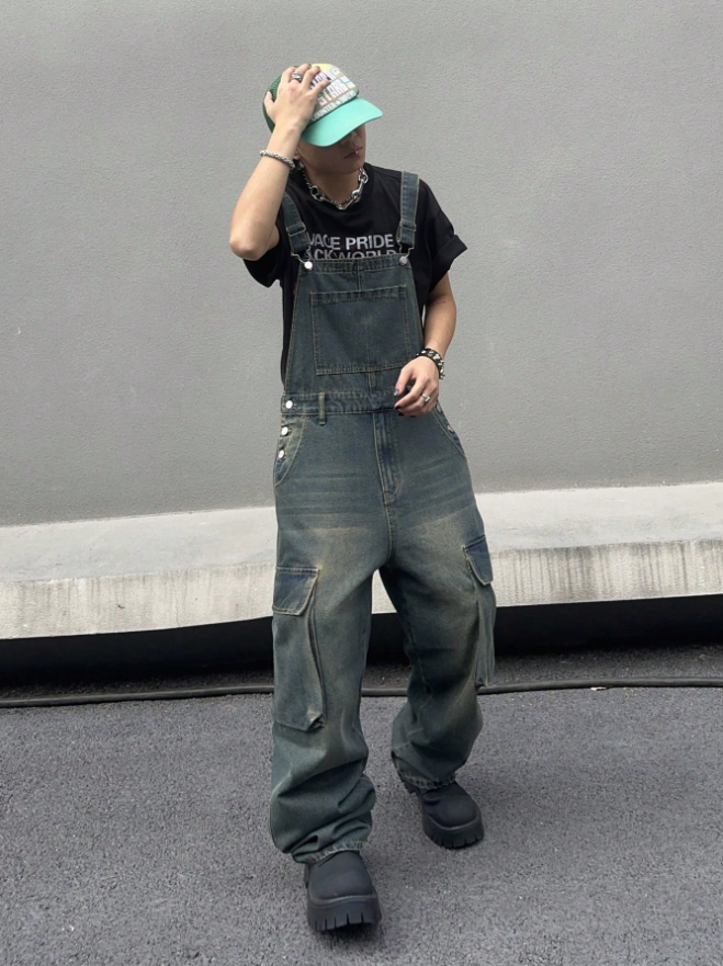 Men's denim overalls L168