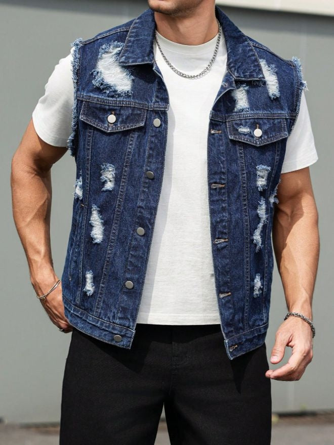 Men's sleeveless denim vest jacket MY248